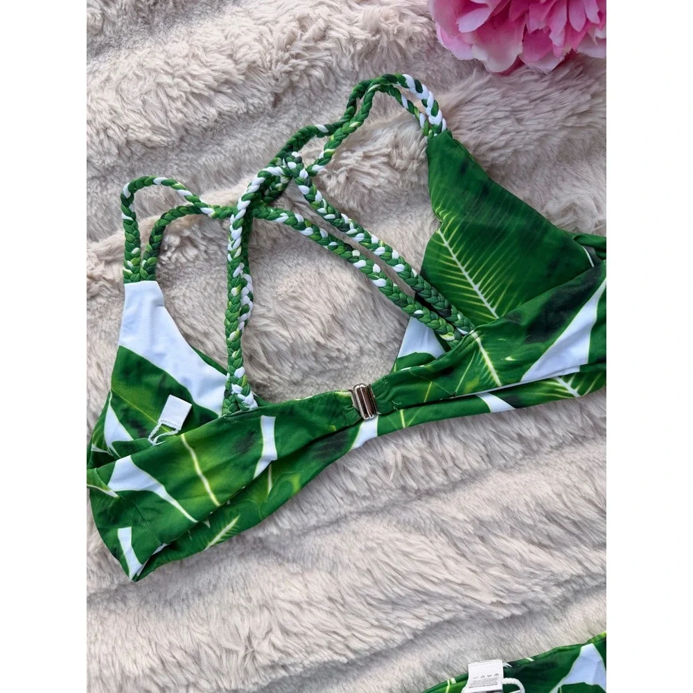 CUPSHE Green Tropical Leaf‎ Bikini Set | NWT - SIZE S